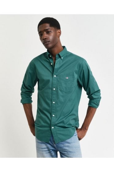 Regular Fit Poplin Shirt – Deep Forest Green