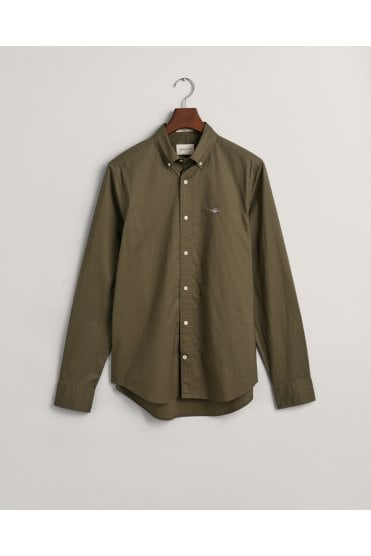 Regular Fit Poplin Shirt - Juniper Green