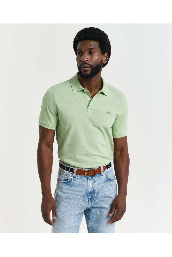 Regular Fit Shield Piqué Polo Shirt – Apple Green