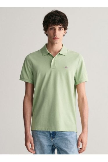 Regular Fit Shield Piqué Polo Shirt – Milky Matcha