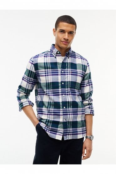 Regular Fit Tartan Check Flannel Shirt – Ornamental Green Check
