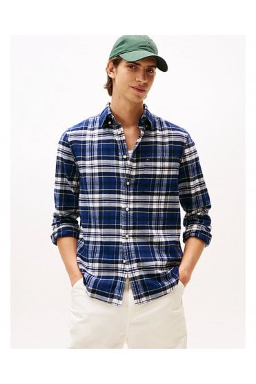 Regular Fit Tartan Check Flannel Shirt – Preppy Navy / Check