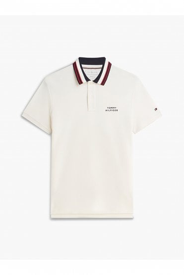 Regular Fit Tipped Collar Polo Shirt – Ivory Petal 