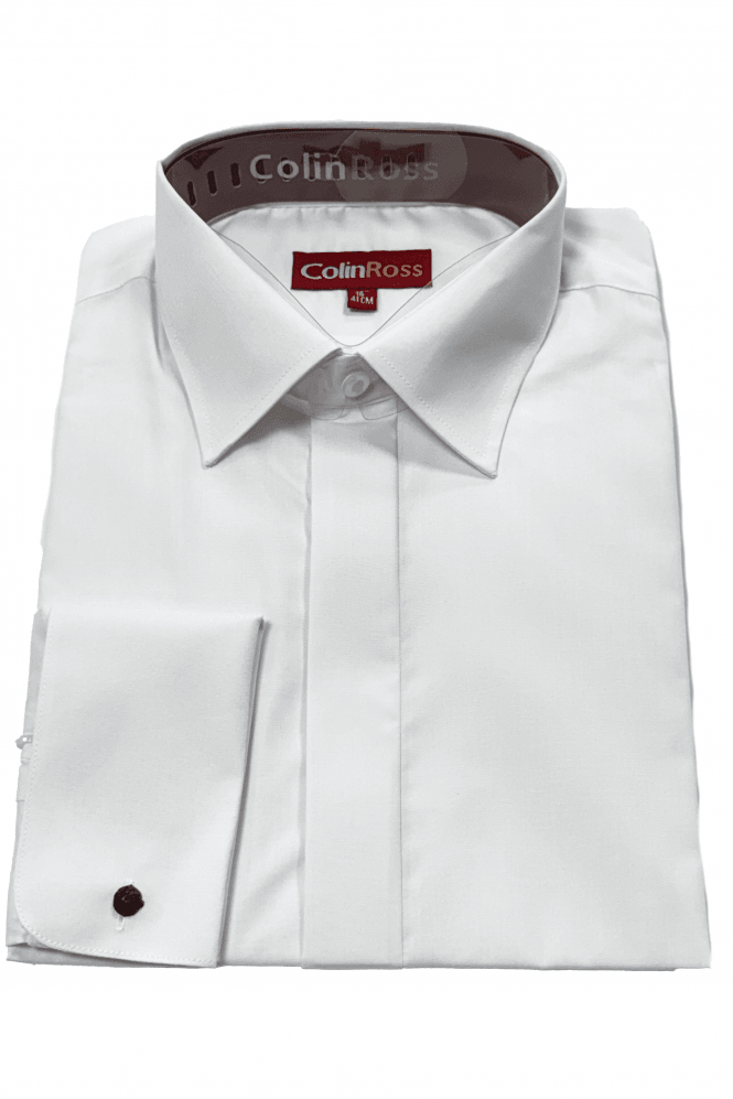 Regular Fit XL Sleeve Flat Front Double Cuff Dress Shirt - White