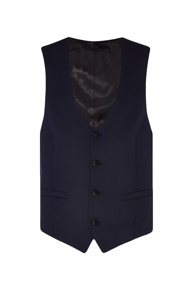 Rocco Slim Fit Wool-Rich Mix and Match Dinner Suit Waistcoat - Navy