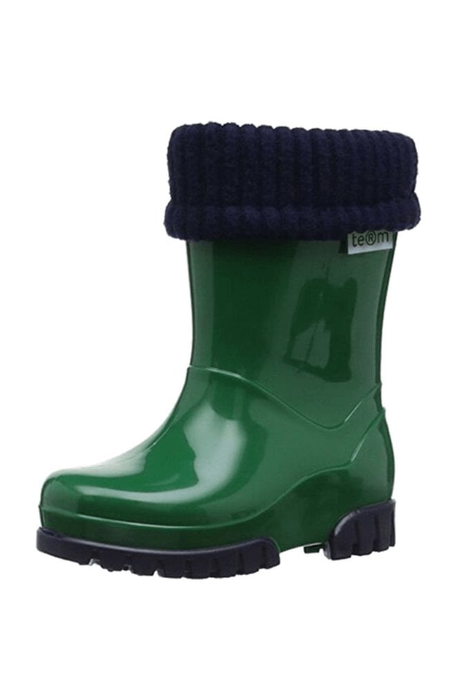 Roll Top Welly - Green