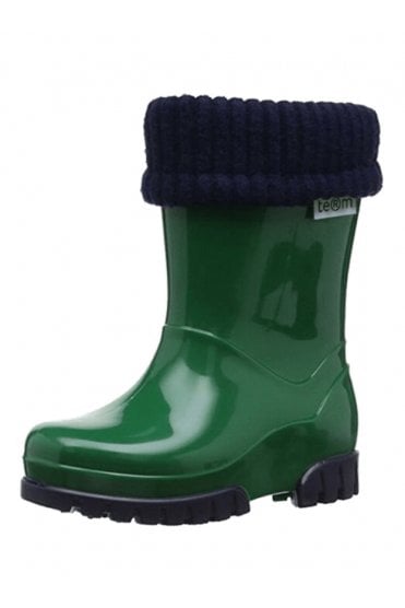 Roll Top Welly - Green