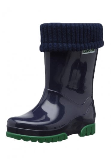 Roll Top Welly - Navy