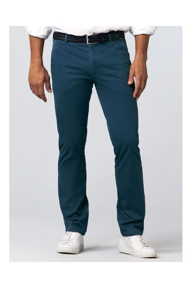 Roma Regular Fit Micro Fantasy Chino – Blue