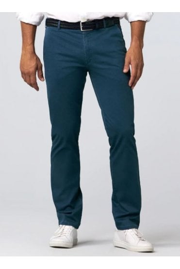Roma Regular Fit Micro Fantasy Chino – Blue