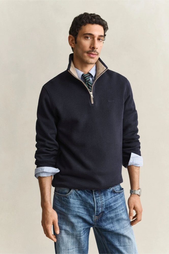 Sacker Rib Half-Zip Sweatshirt – Evening Blue