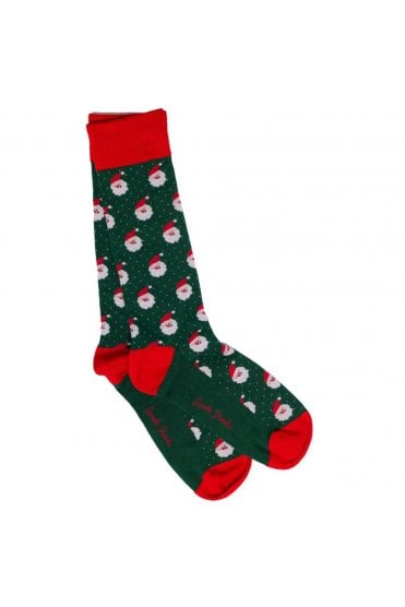 Santa Claus Bamboo Socks – Green