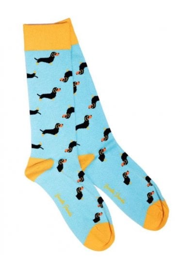 Sausage Dog Bamboo Socks – Sky Blue