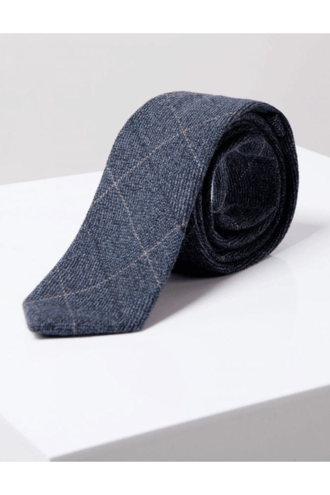 Scott Tweed Check Tie - Blue