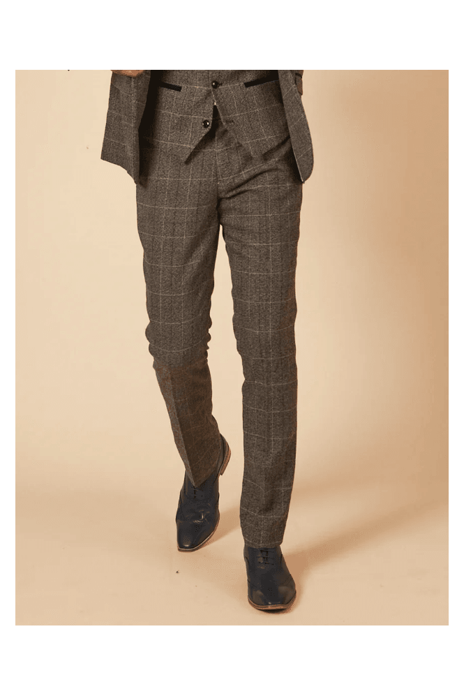Scott Tweed Check Trouser - Grey