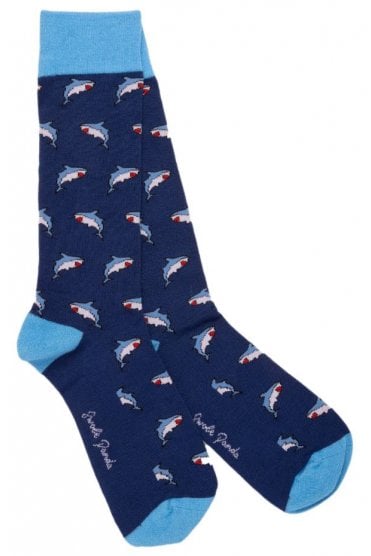 Shark Bamboo Socks - Blue