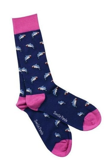 Shark Bamboo Socks - Navy