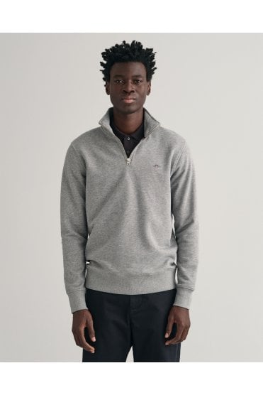 Shield Half-Zip Sweatshirt - Grey Melange