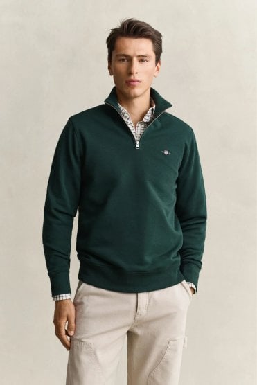 Shield Half-Zip Sweatshirt – Tartan Green