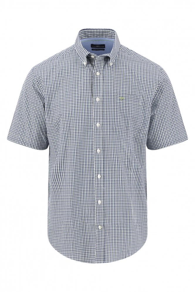 Short Sleeve Casual Check Shirt – Avocado