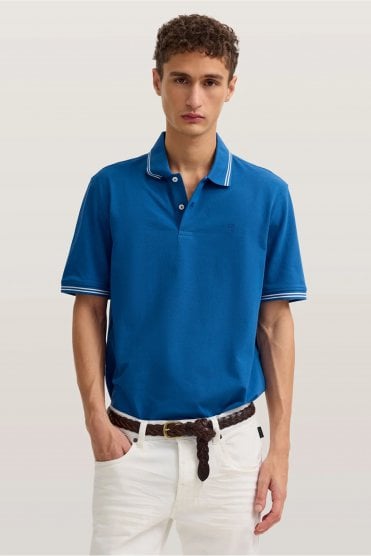 Short Sleeve Casual Polo Shirt – Blue