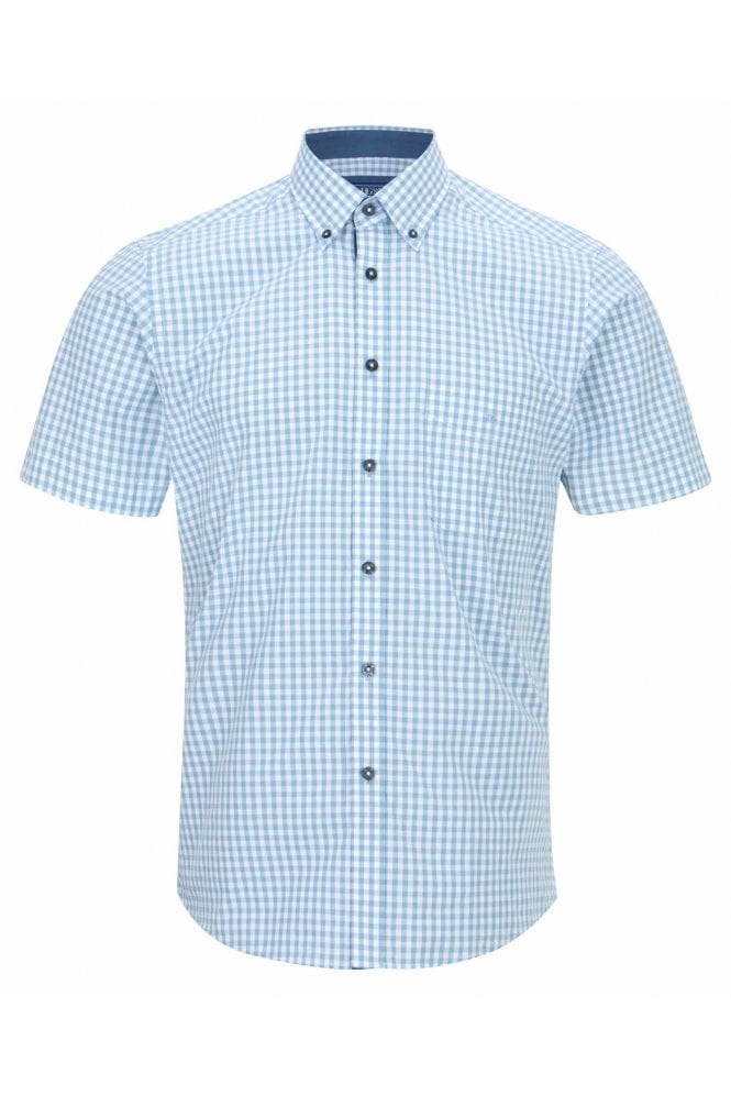 Short Sleeve Regular Check Shirt – Blue
