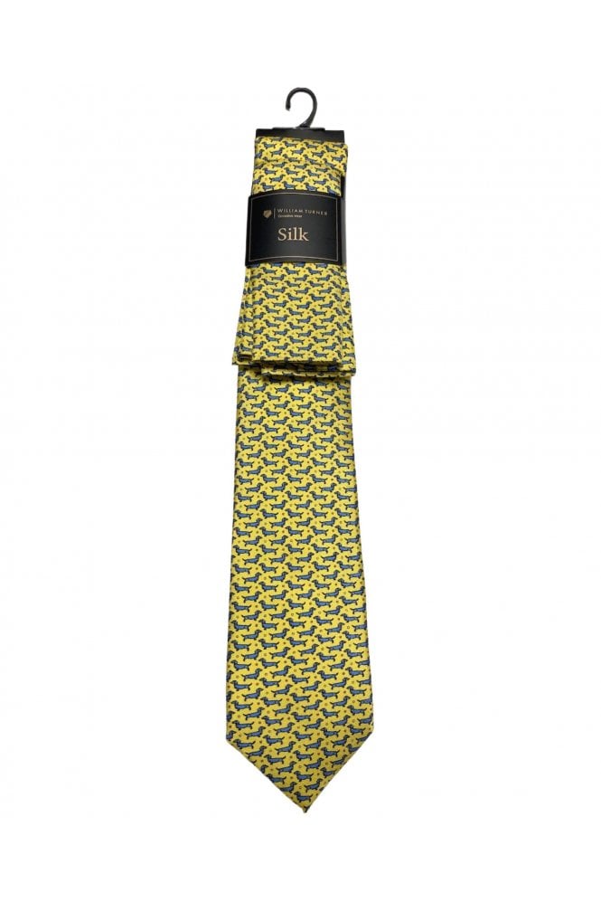 Silk Sausage Dog Tie Set – Yellow