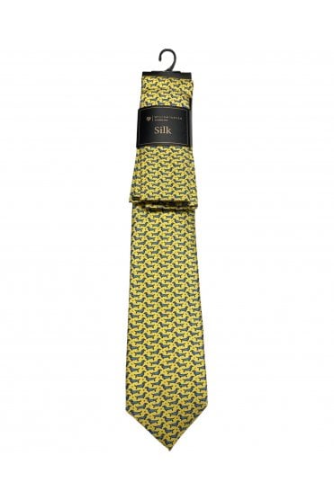 Silk Sausage Dog Tie Set – Yellow
