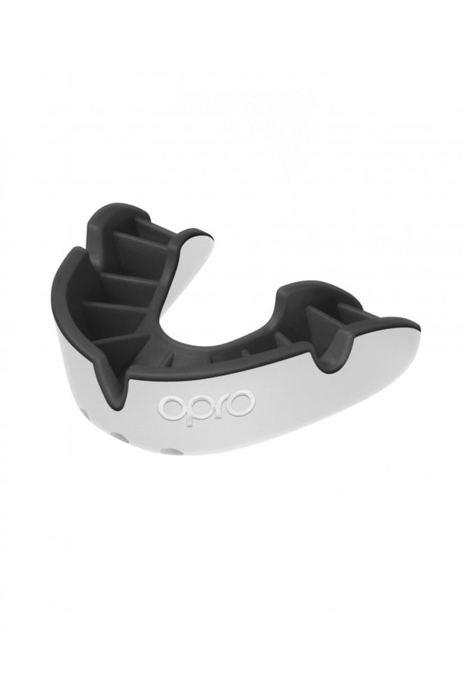 Silver Level Superior Fit Mouthguard – White/Black (Junior Size)