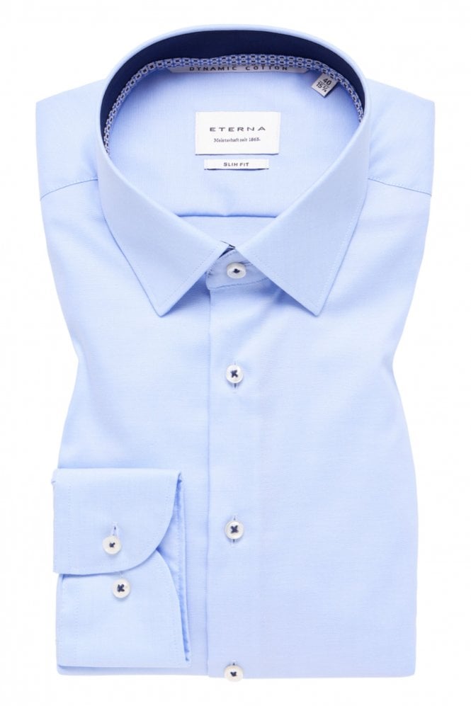 Slim Fit Long Sleeve Plain Shirt – Light Blue