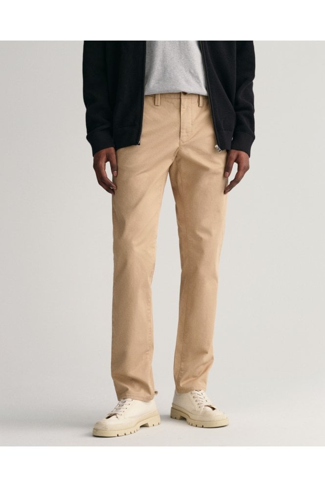 Slim Fit Twill Chinos – Dark Khaki