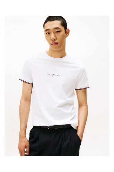 Slim Jersey Tipped T-Shirt – White