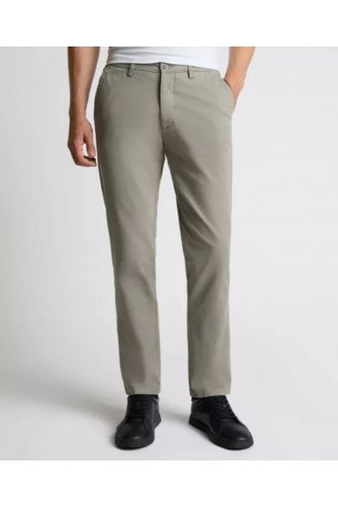 Slim Leg Cotton-Stretch Eldon Chinos – Light Grey