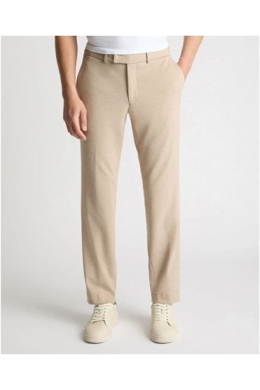 Slim Leg Stretch-Blend Trousers – Beige