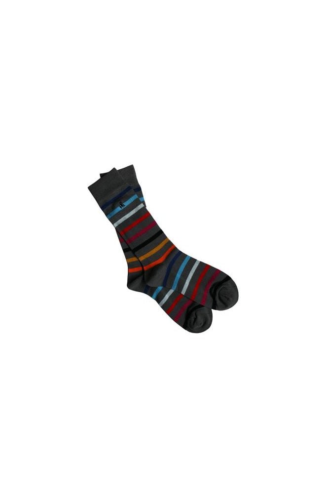 Small Striped Bamboo Socks - Grey