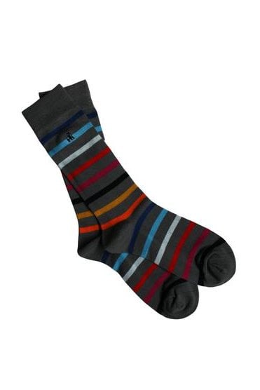 Small Striped Bamboo Socks - Grey