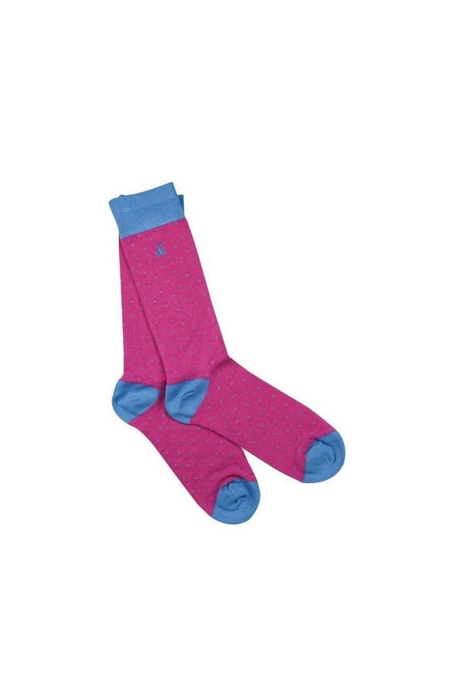 Spotted Bamboo Socks - Pink