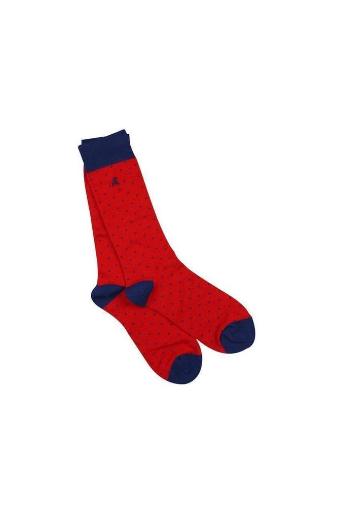 Spotted Bamboo Socks - Red
