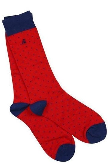 Spotted Bamboo Socks - Red