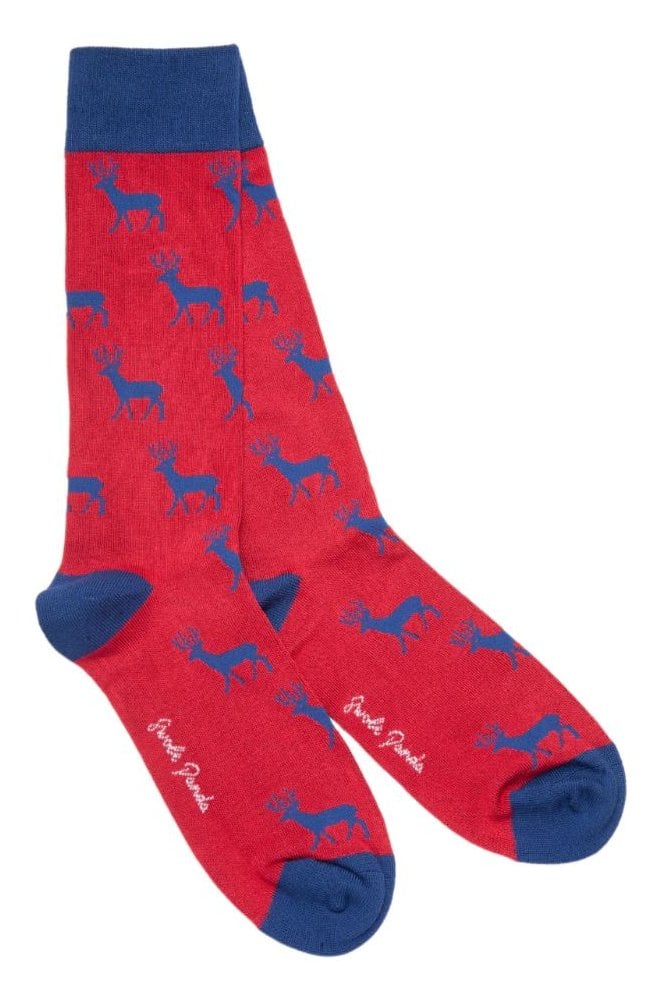Stag Bamboo Socks - Red