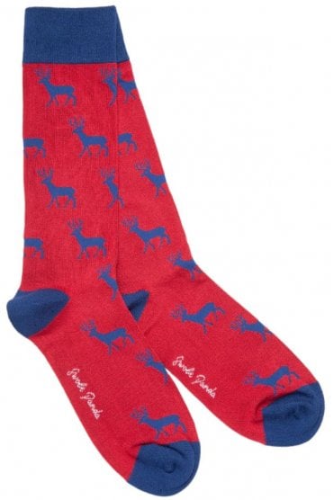 Stag Bamboo Socks - Red