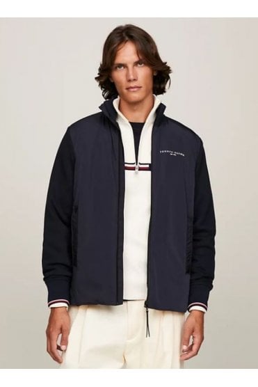 Stand-Up Collar Zip-Through Sweatshirt – Desert Sky