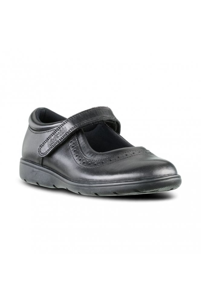 Star Leather Fitted Soft Touch Tape Shoe – Black