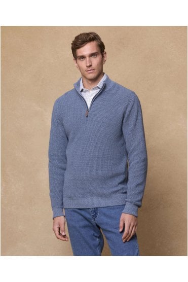 Steve Cotton 1/4 Zip Jumper – Blue
