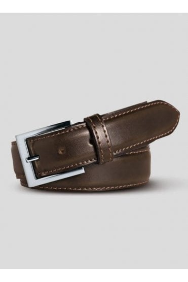 Stretch Leather Belt – Brown