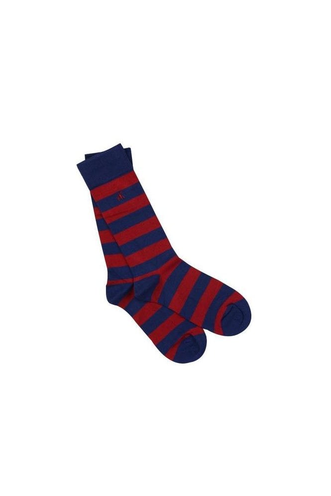 Striped Bamboo Socks - Burgundy