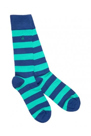 Striped Bamboo Socks - Lime Green