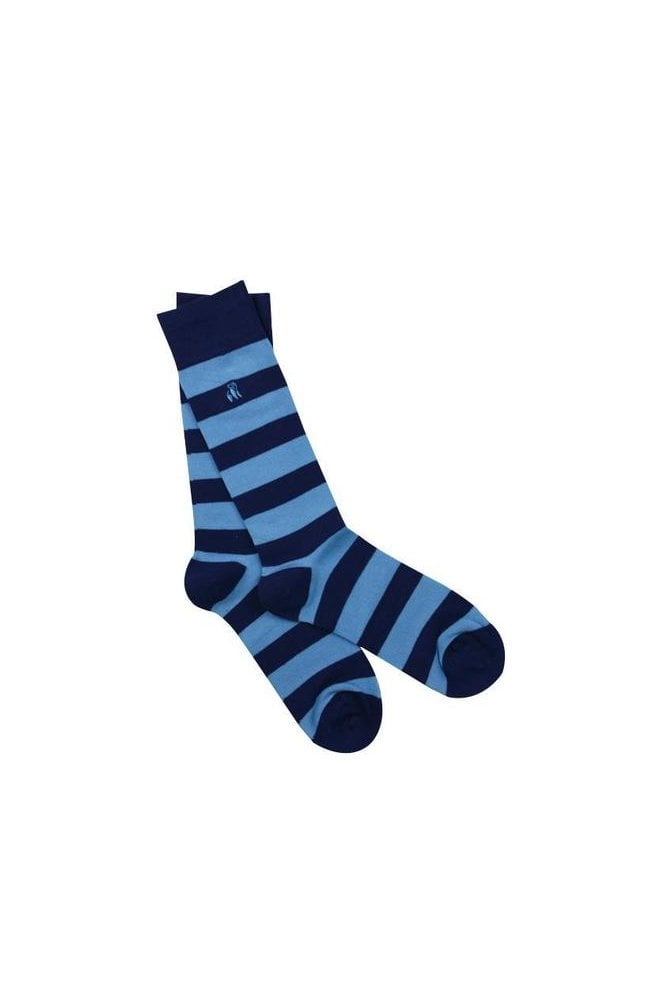 Striped Bamboo Socks - Sky Blue