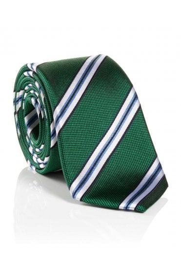 Striped Pattern Silk Tie – Green