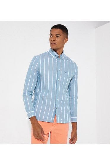 Striped Regular Fit Long Sleeved Shirt - Green